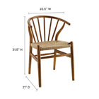 Modway Flourish Spindle Wood Dining Side Chair - Walnut-Rounded Spindle Back