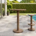 Modway Neo 31" Round Indoor/Outdoor Patio Wood Bar Table - Cocoa Brown-Round Tabletop