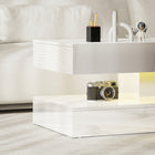 HOMCOM High Gloss Coffee Table with Adjustable LED Light - High Gloss White-Melamine coating is scratch-resistant for easy to clean