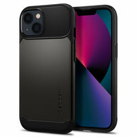 Spigen Slim Armor Mag Case for iPhone 13 - Gunmetal-Protective shock-absorbent interior and rigid exterior.