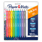 Paper Mate Inkjoy Gel Bright! Retractable Pen - Medium Point (0.7mm) - Assorted Colours - Set of 10-Specialty gel pens with bright ink that pops on both light and dark paper