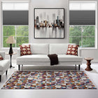 Modway Arisa Geometric Hexagon Mosaic Area Rug - 8 ft W x 10 ft L - Multicolored-Protect Floors From Traffic/Furniture