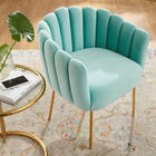 Modway Sanna Channel Tufted Performance Velvet Armchair - Mint-Channel Tufted