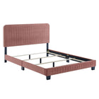 Modway Celine Channel Tufted Performance Velvet Twin Bed - Dusty Rose-Twin Bed