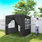 Outsunny 6.6' ft W x 6.6 ft L Pop Up Canopy Tent for Outdoor/Garden/Patio - Black-Sidewalls with hook and loop fastener fasteners for easy assembly and removal, 2 with large pane window for maximum viewing