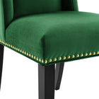Modway Baron Performance Velvet Dining Chairs - Emerald - 2 Pack-9