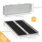 HOMCOM 4' Portable Wheelchair Aluminum Single-fold Threshold Ramp - Black-Equipped with two high guardrails to prevent accidental falls 