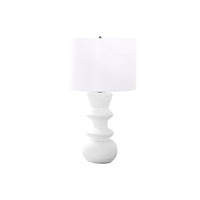 Monarch Specialties 26" H Contemporary Table Lamp - Cream Ceramic / Ivory / Cream Shade-This stylish and fashionable 26"h table lamp with a unique geometric base will brings a contemporary flare to your home office, living room, or bedroom