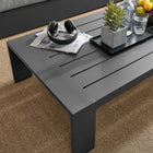 Modway Tahoe Outdoor Patio Powder-Coated Aluminum Coffee Table - Grey-Non-Marking Foot Glides