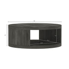 Manhattan Comfort Alure 36" Contemporary Round Coffee Table - Charcoal-Integrated open storage compartment for convenient organization