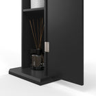 HOMCOM Bathroom Toilet Paper Storage Cabinet with Doors and Shelves - Black-Assembly required