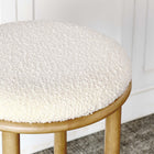 Modway Fable Boucle Fabric Bar Stools - Oak Ivory - Set of 2-Wood Frame