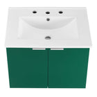 Modway Maybelle 24" Wall-Mount Bathroom Vanity - Green/White-8