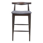 Zuo Tuzka Barstool - Grey/Espresso - Set of 2-Cozy polyester linen fabric