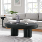 Modway Caspian Oval Concrete Coffee Table - Black-Protective Felt Pads