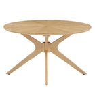 Modway Crossroads Round Wood Coffee Table - Oak-Assembly Required