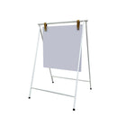 Futech Swing Board A-Frame with PVC Panel - 15"W x 15"H - White-Compact metal A-frame design — ideal for small storefronts, cafés, boutiques, and directional signage.