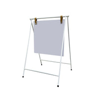Futech Swing Board A-Frame with PVC Panel - 15"W x 15"H - White-Compact metal A-frame design — ideal for small storefronts, cafés, boutiques, and directional signage.