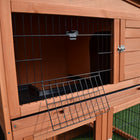 PawHut 2-Tier Rabbit Hutch with Ramp and Slide Out Tray - Orange-Green asphalt composite material waterproof roof prevent water penetration 