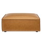 Modway Restore Vegan Leather Ottoman - Tan-Non-Marking Foot Caps