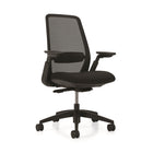 Offices to Go TL High Back Weight-Sensing Synchro-Tilter Chair - Black-Designed and made in Canada, this ergonomic task seating series features a tapered shape high back for ample support and a molded seat foam for comfort and clean aesthetics