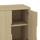 Manhattan Comfort Rivington 60" Modern 4-Door Sideboard - Natural Oak-Features 2 Media Holes for Media and Wire Management