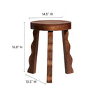 Modway Sorrel Carved Wood Stool - Walnut-Walnut Color Finish