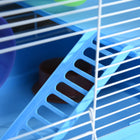 PawHut 18" Large Hamster Cage 2-Level Small Animal House - Blue-Water bottle, food dishes, exercise wheel and play tube included