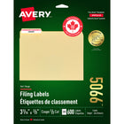 Avery TrueBlock Laser/Inkjet File Folder Labels, 3-7/16" x 2/3", Red Bar, 600 Pack (5066)-File Folder Label