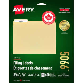 Avery TrueBlock Laser/Inkjet File Folder Labels, 3-7/16