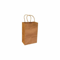 Eddie's 100% Recycled Kraft Shopper Paper Bag - 5.5" x 3.25" x 8.37" - Kraft - 100 Pack (226199-100)-100% Recycled Kraft Paper Shopping Bags