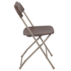Flash Furniture HERCULES Series Premium Brown Plastic Folding Chair - 10 Pack-Lightweight for easy transport and nesting storage