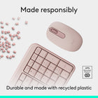 Logitech MK250 Compact Wireless Mouse & Keyboard - Rose-Comfortable, compact: a mobile Bluetooth mouse small enough to toss in a bag with a smooth ambidextrous shape to guide either hand into a natural position