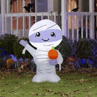 GEMMY Airblown Inflatable Halloween Cute Mummy - 42"-Includes stakes and tethers