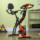 Soozier 3 in 1 Folding Exercise Bike w/ 8-Level Magnetic Resistance - Red-3-in-1 design, upright, relaxed, or recumbent positions 