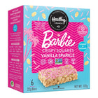 Healthy Crunch Barbie Vanilla Sparkle Crispy Squares - 22 gr - Pack de 36-Allergen-free, School Approved 
