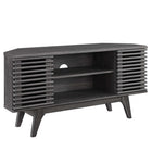 Modway Render 46" Corner TV Stand - Charcoal-Mid-Century Modern Corner TV Stand