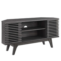 Modway Render 46" Corner TV Stand - Charcoal-Mid-Century Modern Corner TV Stand
