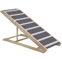 PawHut 16"-23.5"H Folding Dog Ramp with Non-Slip Carpet-Protects pet joints by preventing jumping, suitable for senior dogs 