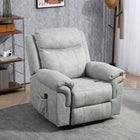HOMCOM Manual Recliner with Vibration Massage and Side Pockets - Grey-Microfiber material is soft, breathable, and resistant to everyday wear and tear