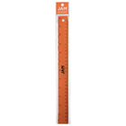 JAM Paper Strong Aluminum Ruler - 12" - Orange Metallic-Ruler is semi flexible, has rounded corners and features a non-skid cork backing so it will stay put when used on all surfaces