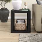Hudson&Canal Stellan 20"W Square Side Table - Black Grain-Features easy assembly