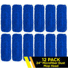 Gritt Commercial Microfiber Looped Dust Mop Pad Head - 24" x 5" - Blue - 12 Pack-Easily launderable for increased longevity