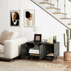 PawHut Cat Litter Box Enclosure End Table with Scratcher - Black-Blends with any room decor due to its stylish and simple design 