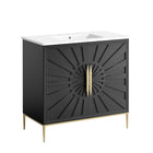 Modway Awaken 36" Bathroom Vanity - White/Black-Modern Bathroom Vanity Cabinet