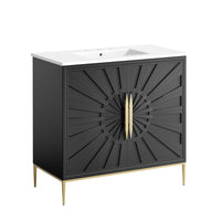 Modway Awaken 36" Bathroom Vanity - White/Black-Modern Bathroom Vanity Cabinet