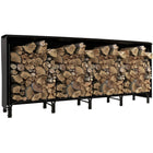 Outsunny 8 ft Firewood Rack with Cover Wood Storage Holder - Black-2/3 face cord capacity keeps a large amount of firewood organized