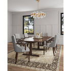 Manhattan Comfort Shubert 22.5" Modern Faux Leather and Velvet Upholstered Dining Armchair - Light Grey-Frame Made of Solid Beech Wood with Rich Dark Finish