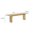 Modway Amistad 72" Wood Bench - Oak-Solid Mango Wood Construction