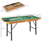 Soozier 55" Portable Mini Billiard Table-Playing field is covered by fleece and terylene blend in Brunswick green